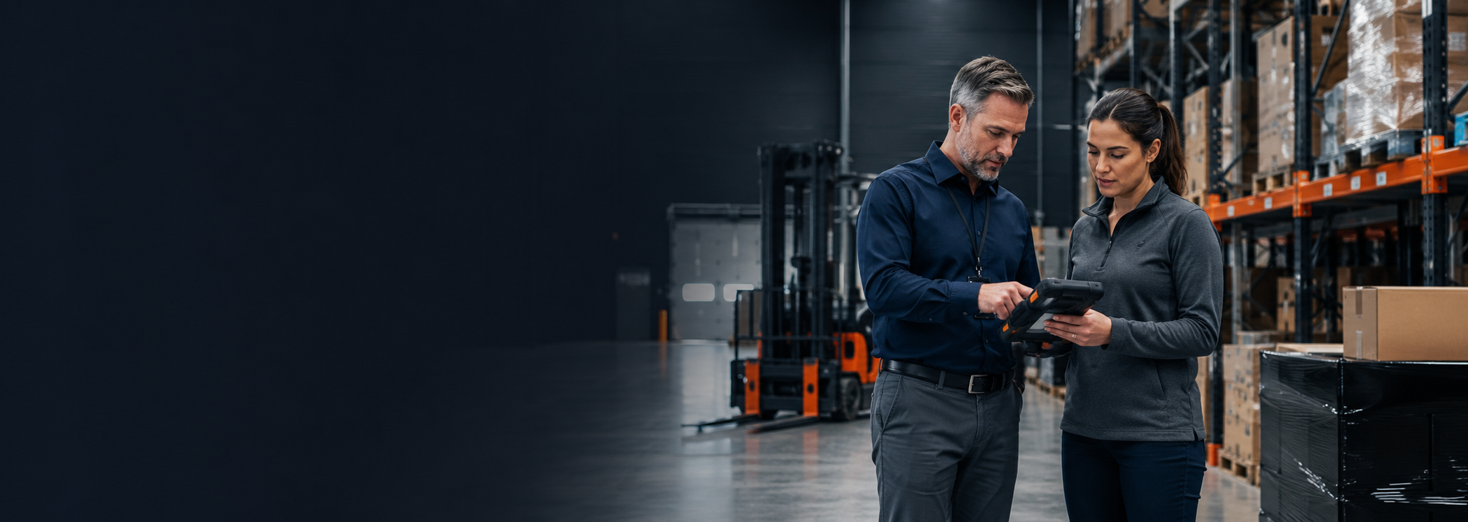 Warehouse operations and technology professionals collaborating on an implementation